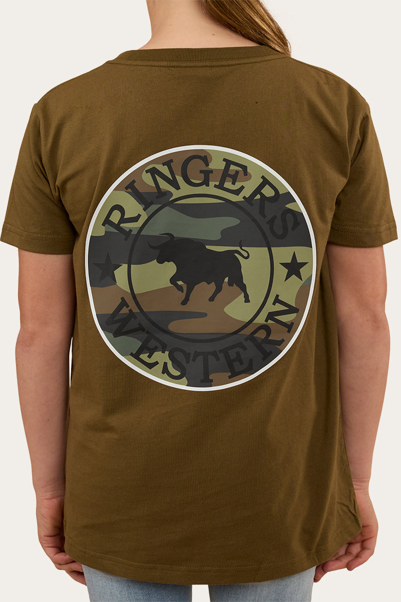 Signature Bull Kids Classic Fit T-Shirt - Military Green/Camo
