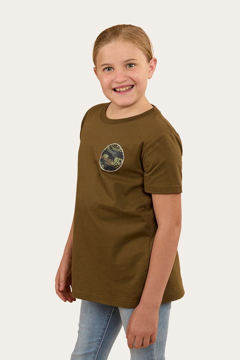Signature Bull Kids Classic Fit T-Shirt - Military Green/Camo