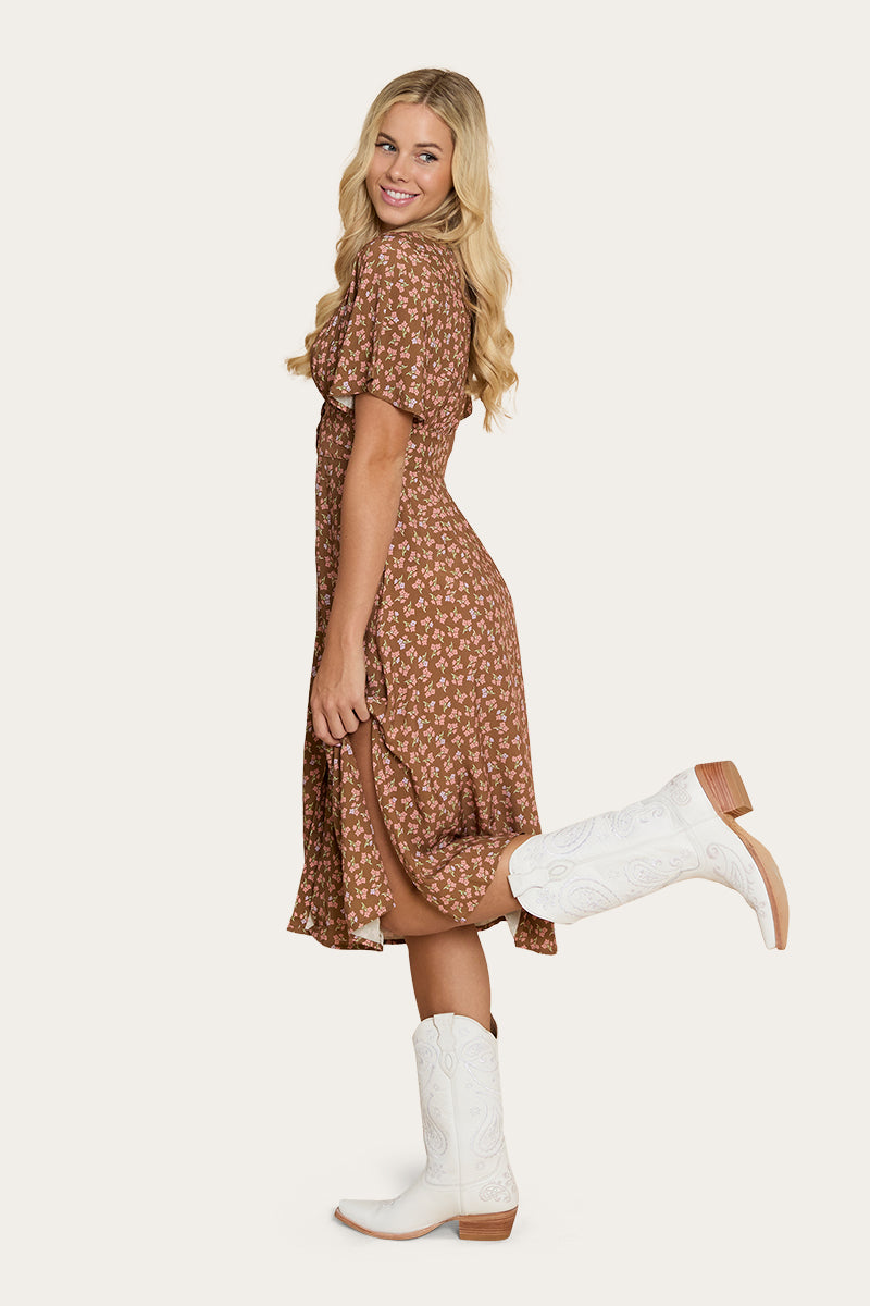 Posie Womens Midi Dress - Toffee