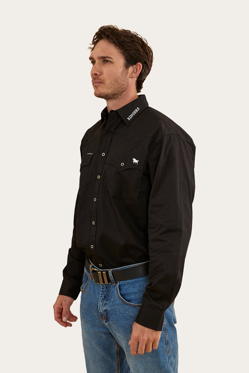 Holstein Mens Full Button Work Shirt - Black