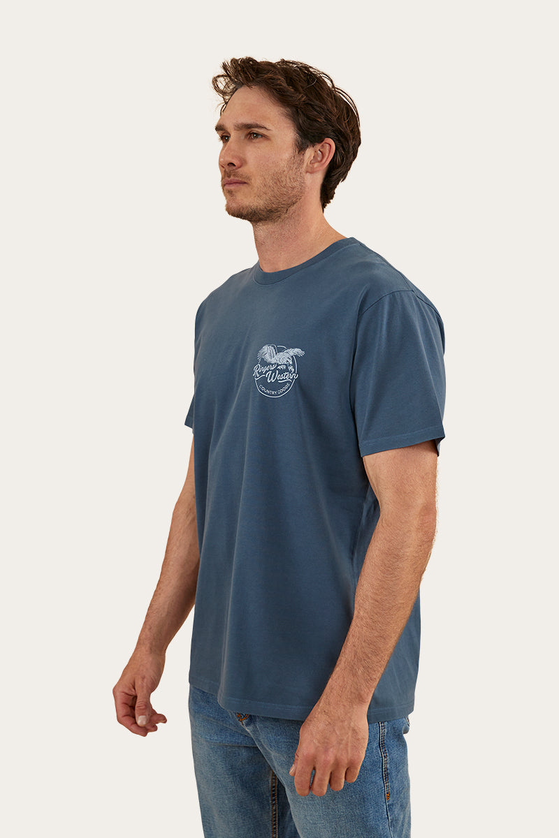 Ringers Eagle Mens Loose Fit T-Shirt - Washed Navy