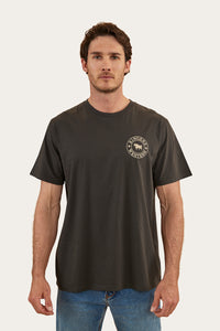 Signature Bull Mens Loose Fit T-Shirt - Charcoal/Dark Sand