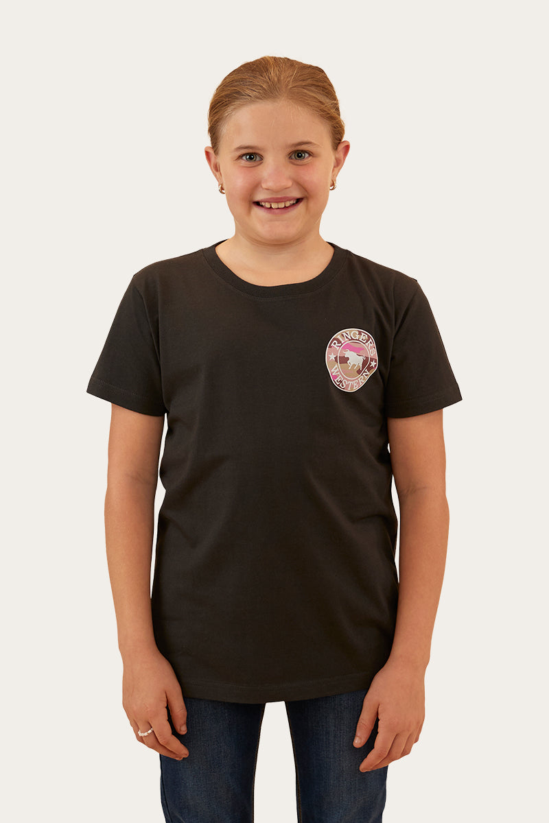 Signature Bull Kids Classic Fit T-Shirt - Charcoal/Pink Camo