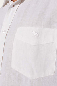 Dawson Mens Relaxed Linen Dress Shirt - White