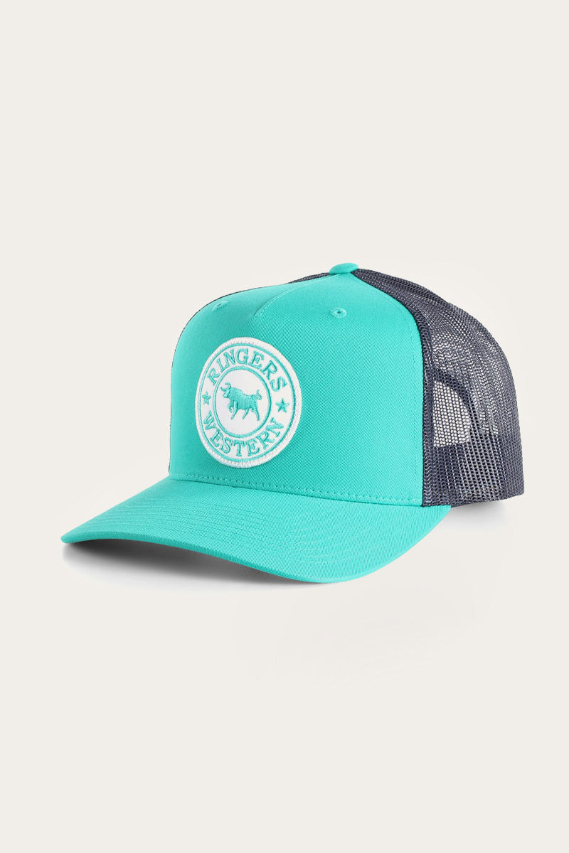 Signature Bull Trucker Cap - Green & Navy with Green & White Patch