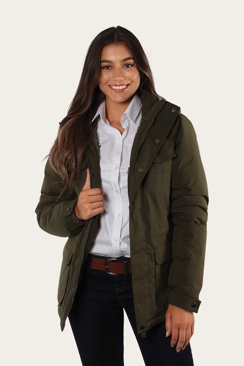 Warragul Womens Hooded Jacket - Military Green