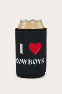 I Heart Cowboys Stubby Cooler - Black