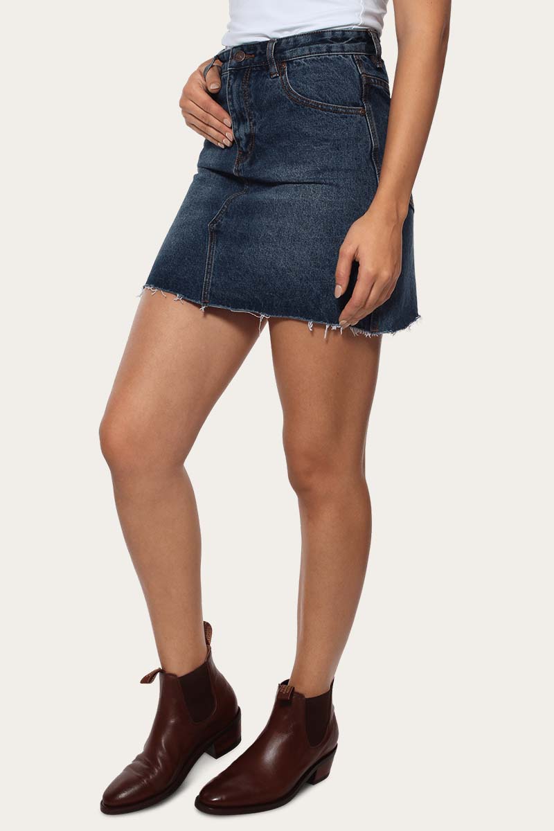 Caitlin Womens High Rise Mini Skirt - Classic Blue