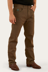 Muster Mens Slim Straight Fit Jean - Military Green
