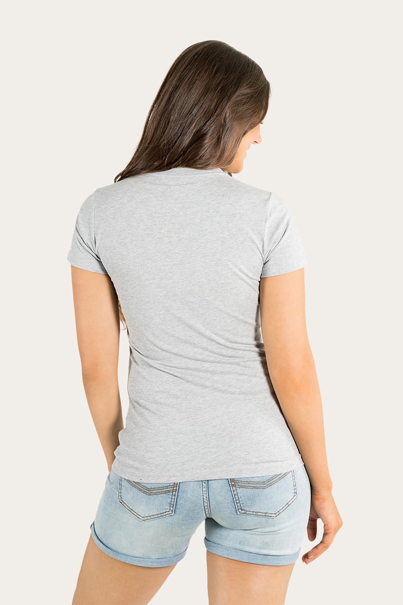 Kimberley Womens Classic Fit Pocket T-Shirt - Grey Marle