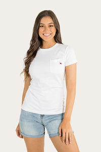 Kimberley Womens Classic Fit Pocket T-Shirt - White