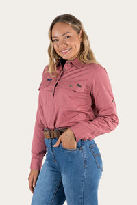 Pentecost River Womens Half Button Work Shirt - Rose