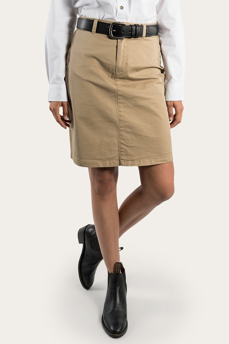 Pippa Womens Chino Skirt - Clay