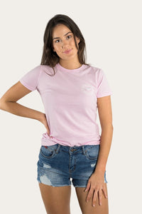 Signature Bull Womens Fitted T-Shirt - Ballet Pink/White
