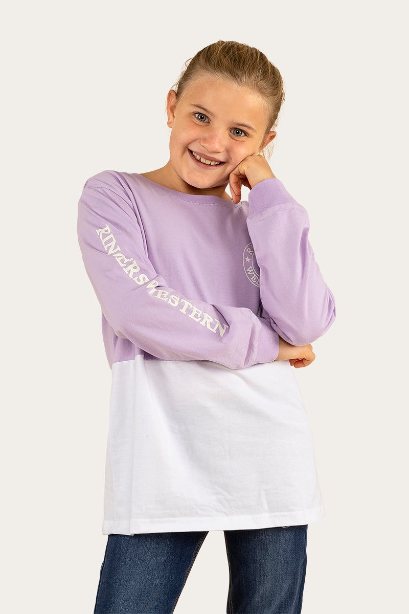 Duo Kids Long Sleeve T-Shirt - Lavender/White