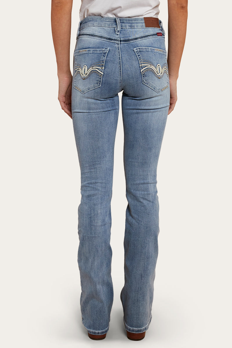 Caroline Rodeo Womens Mid Rise Bootleg Jean - Light Blue