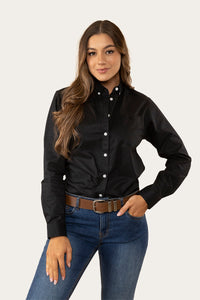 Heritage Womens Plain Dress Shirt - Black