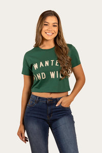 Wanted Womens Cropped T-Shirt - Emerald