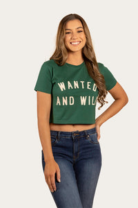 Wanted Womens Cropped T-Shirt - Emerald