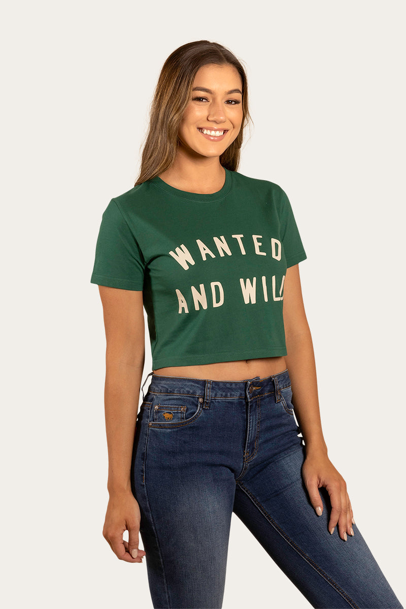 Wanted Womens Cropped T-Shirt - Emerald