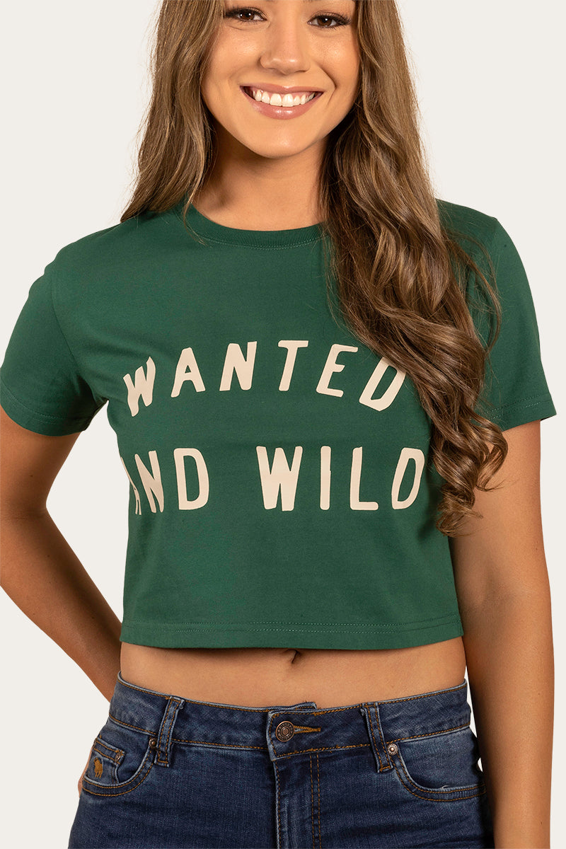 Wanted Womens Cropped T-Shirt - Emerald
