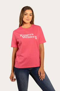Monash Womens Loose Fit T-Shirt - Melon/White