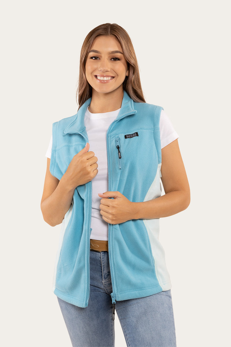 Mabel Womens Polar Fleece Vest - Arctic Blue