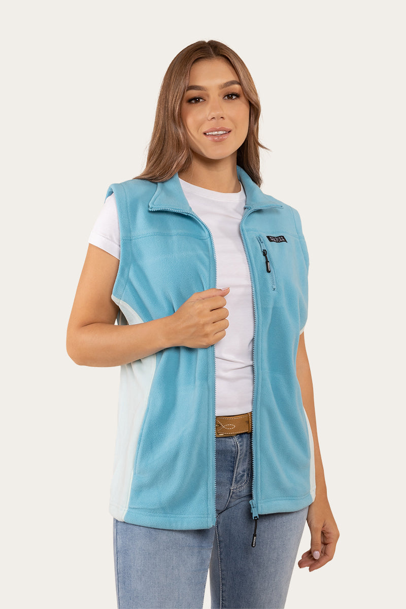 Mabel Womens Polar Fleece Vest - Arctic Blue