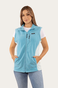 Mabel Womens Polar Fleece Vest - Arctic Blue