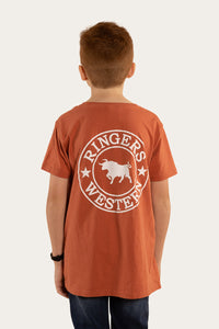 Signature Bull Kids Classic Fit T-Shirt - Terracotta/White