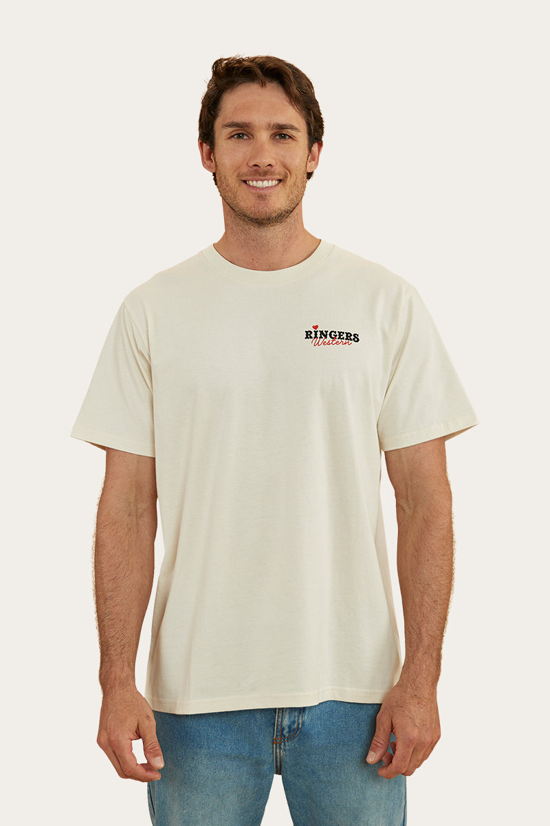 Wild Card Mens Loose Fit T-Shirt - Off White