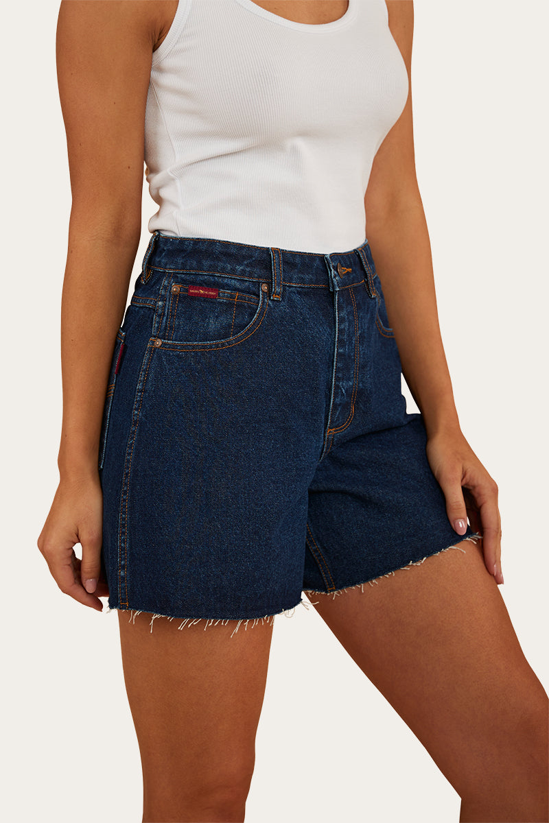 Remy Womens Denim Short - Dark Wash Blue