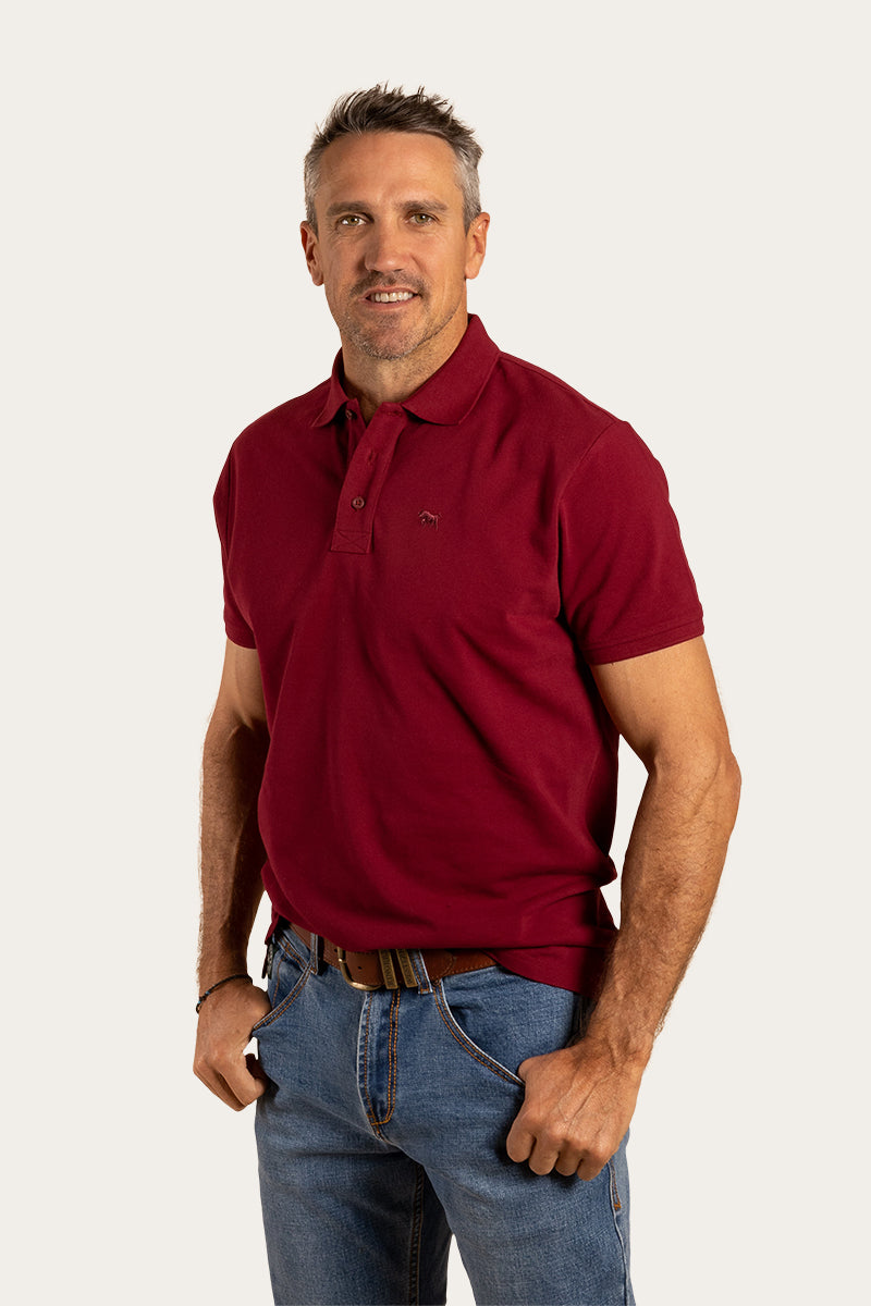 Essential Mens Polo - Burgundy