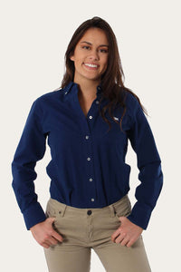 Cambridge Womens Slim Fit Oxford Shirt - Navy