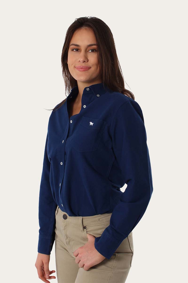 Cambridge Womens Slim Fit Oxford Shirt - Navy