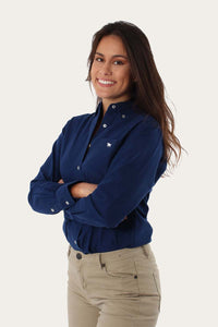 Cambridge Womens Slim Fit Oxford Shirt - Navy