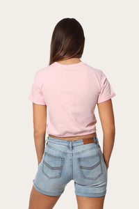 Kirstyn Womens Drawstring T-Shirt - Dusty Pink