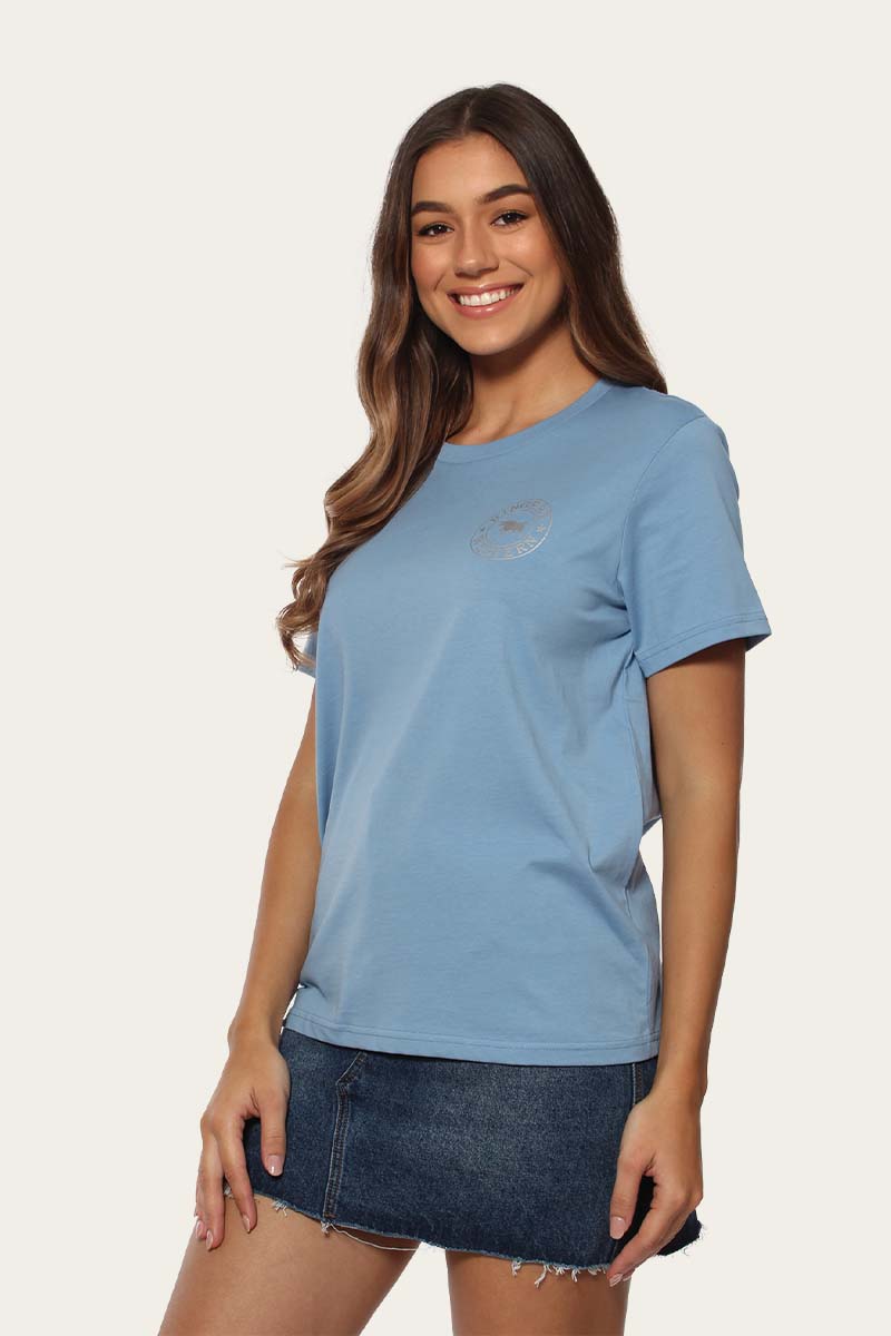 Signature Bull Womens Original Fit T-Shirt - Carolina Blue/Silver