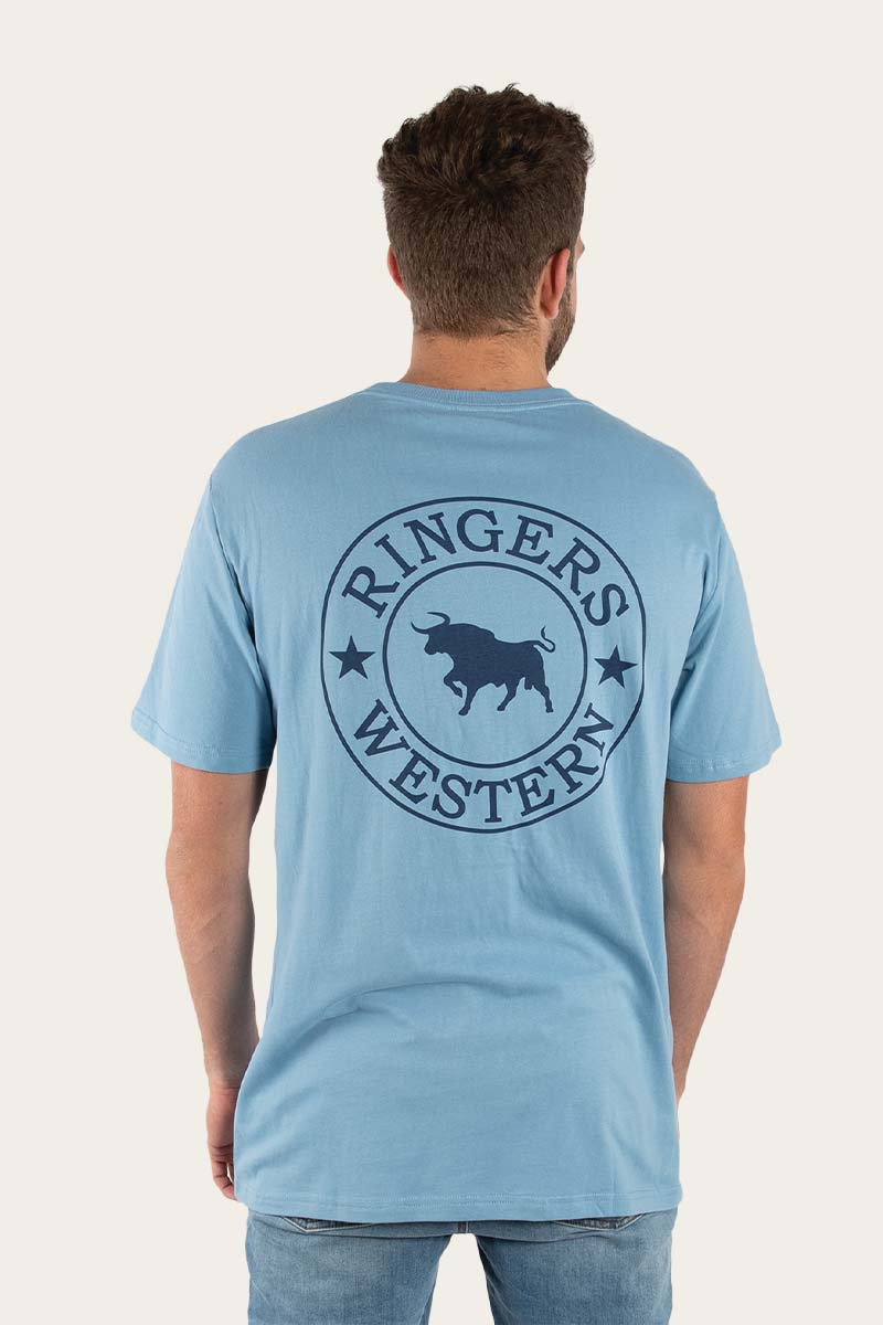 Signature Bull Mens Classic T-Shirt - Carolina Blue/Navy