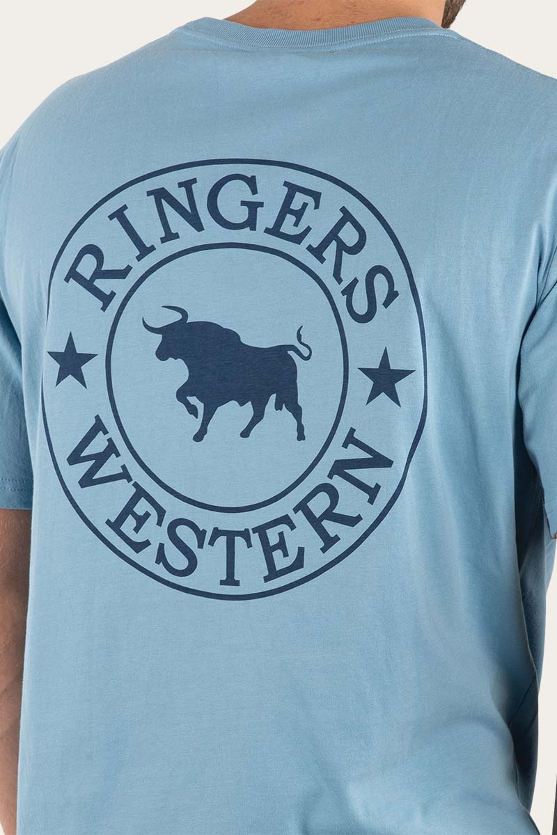 Signature Bull Mens Classic T-Shirt - Carolina Blue/Navy