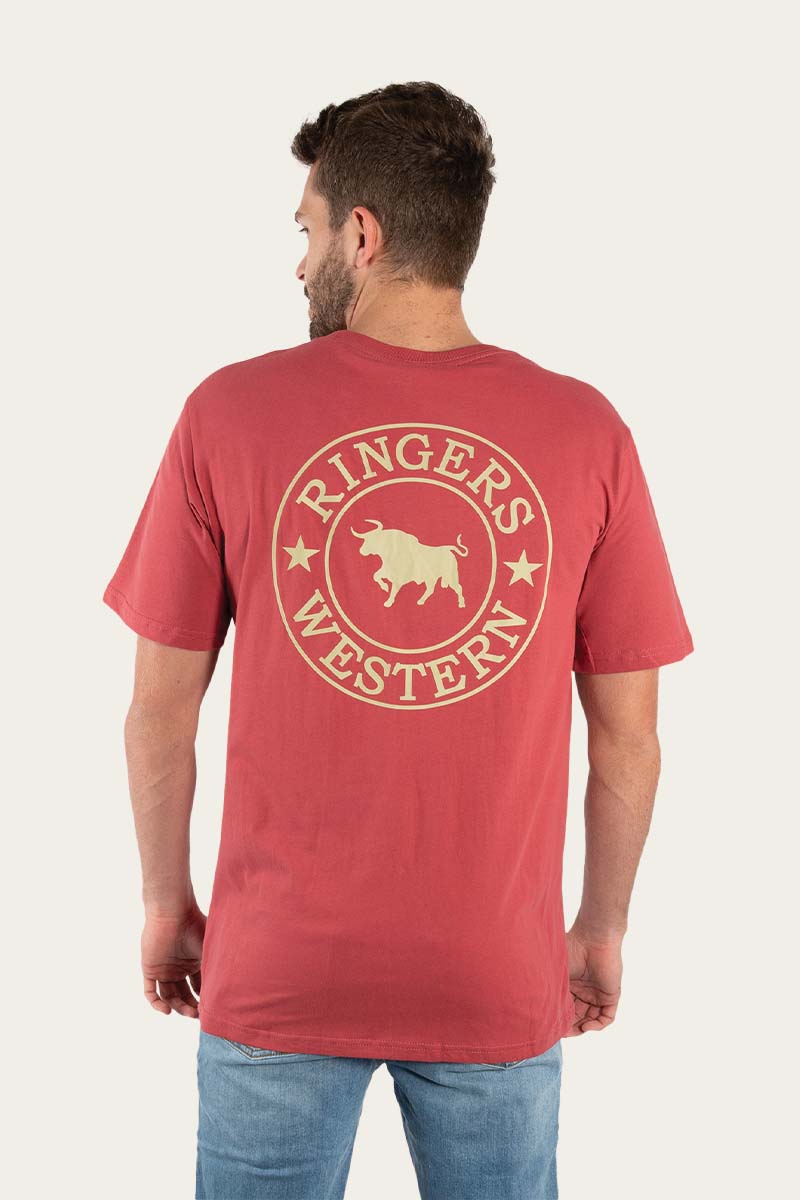 Signature Bull Mens Classic T-Shirt - Red Brick/Gold