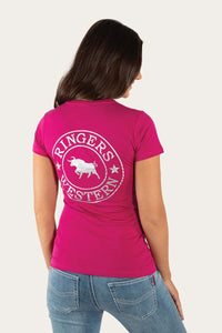 Signature Bull Womens Classic Fit T-Shirt - Magenta/Silver