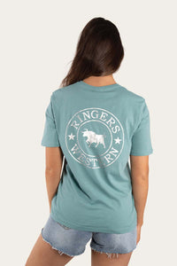 Signature Bull Womens Loose T-Shirt - Sea Green/Silver