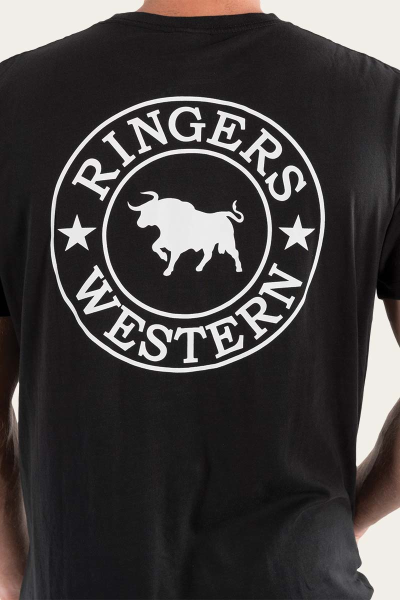 Signature Bull Mens Loose Fit T-Shirt - Black/White