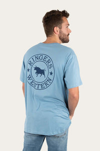 Signature Bull Mens Loose Fit T-Shirt - Carolina Blue/Navy