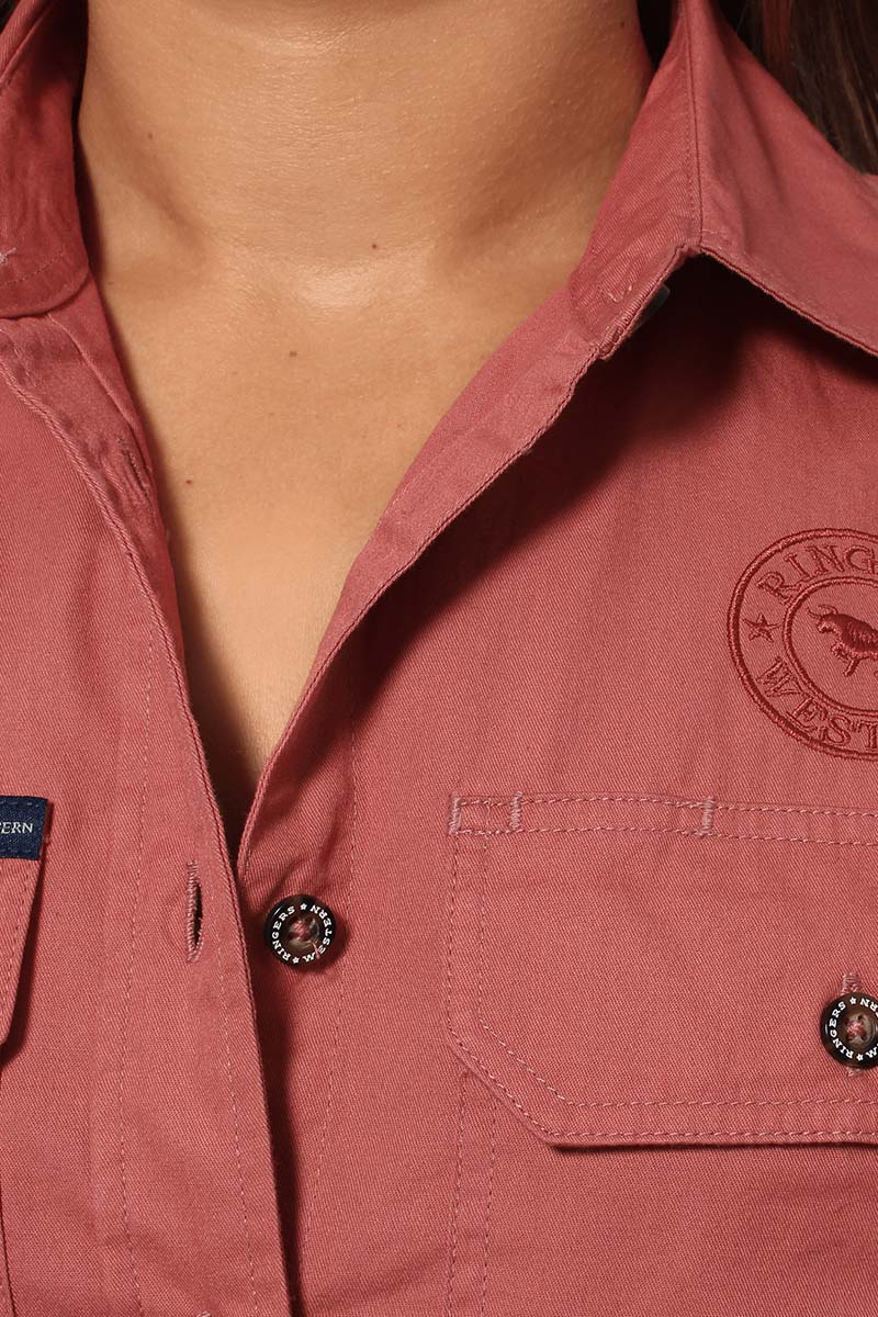 Signature Jillaroo Womens Sleeveless Work Shirt - Canyon Rose/Canyon Rose