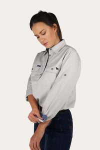 Pentecost River Womens Half Button Work Shirt - Beige