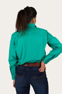 Pentecost River Womens Half Button Work Shirt - Green