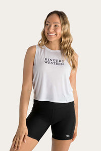 Sidney Womens Cropped Tie Tank - White