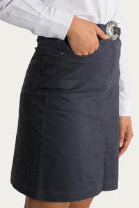 Maree Womens 5 Pockets Stretch Drill Skirt - Steel Blue